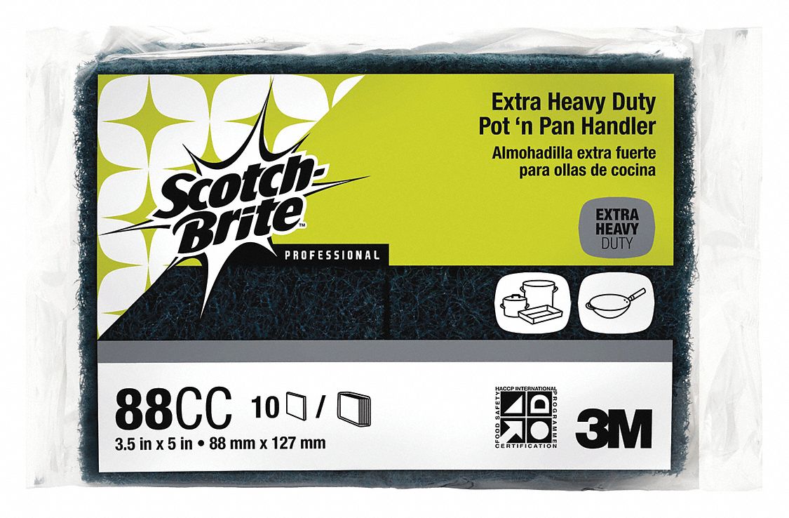 SCOURING PAD,5 IN L,BLUE,PK10