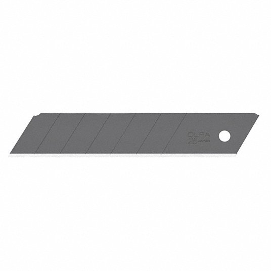 Snap-Off Blade: 4 15/16 in Blade Lg, 1 in Blade Wd, 0.03 in Blade Thick, 7 Segments, 20 PK