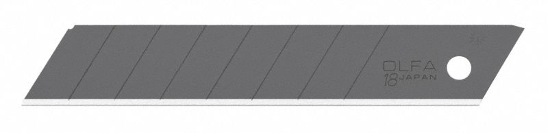Snap-Off Blade: 4 1/2 in Blade Lg, 11/16 in Blade Wd, 0.03 in Blade Thick, 8 Segments, 10 PK