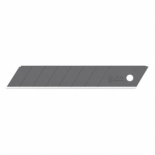 Snap-Off Blade: 4 1/2 in Blade Lg, 11/16 in Blade Wd, 0.03 in Blade Thick, 8 Segments, 10 PK