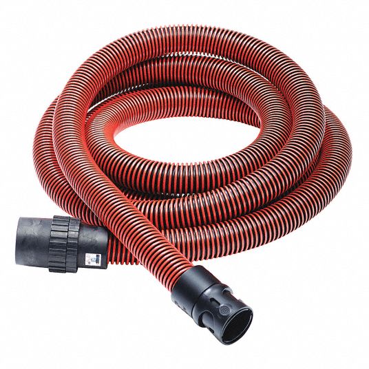 937751-3 Fein Anti-Static Vacuum Hose, 1 3/8 Hose Dia., 13 ft. Hose  Length, Plastic, Black, Orange