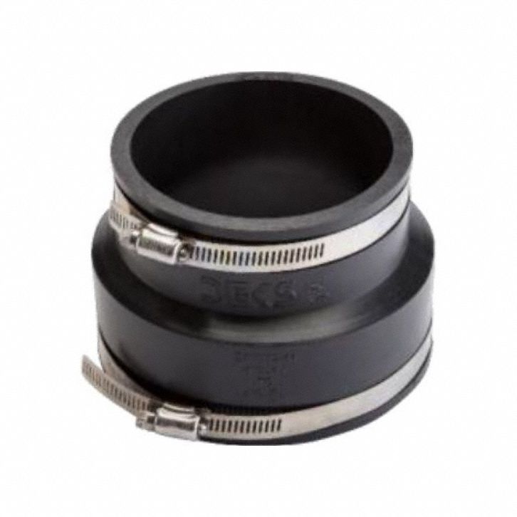 Flexible Pipe Straight: PVC, For 6 in Pipe, Clay/Iron/PVC, 6 in Overall Lg