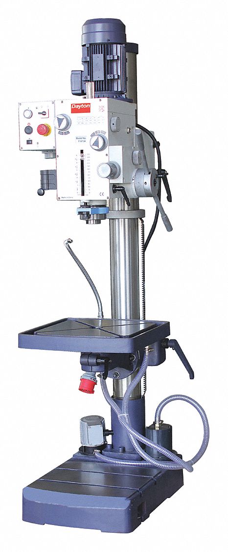 DAYTON 2 Motor HP Floor Drill Press, Geared Head Drive Type, 22