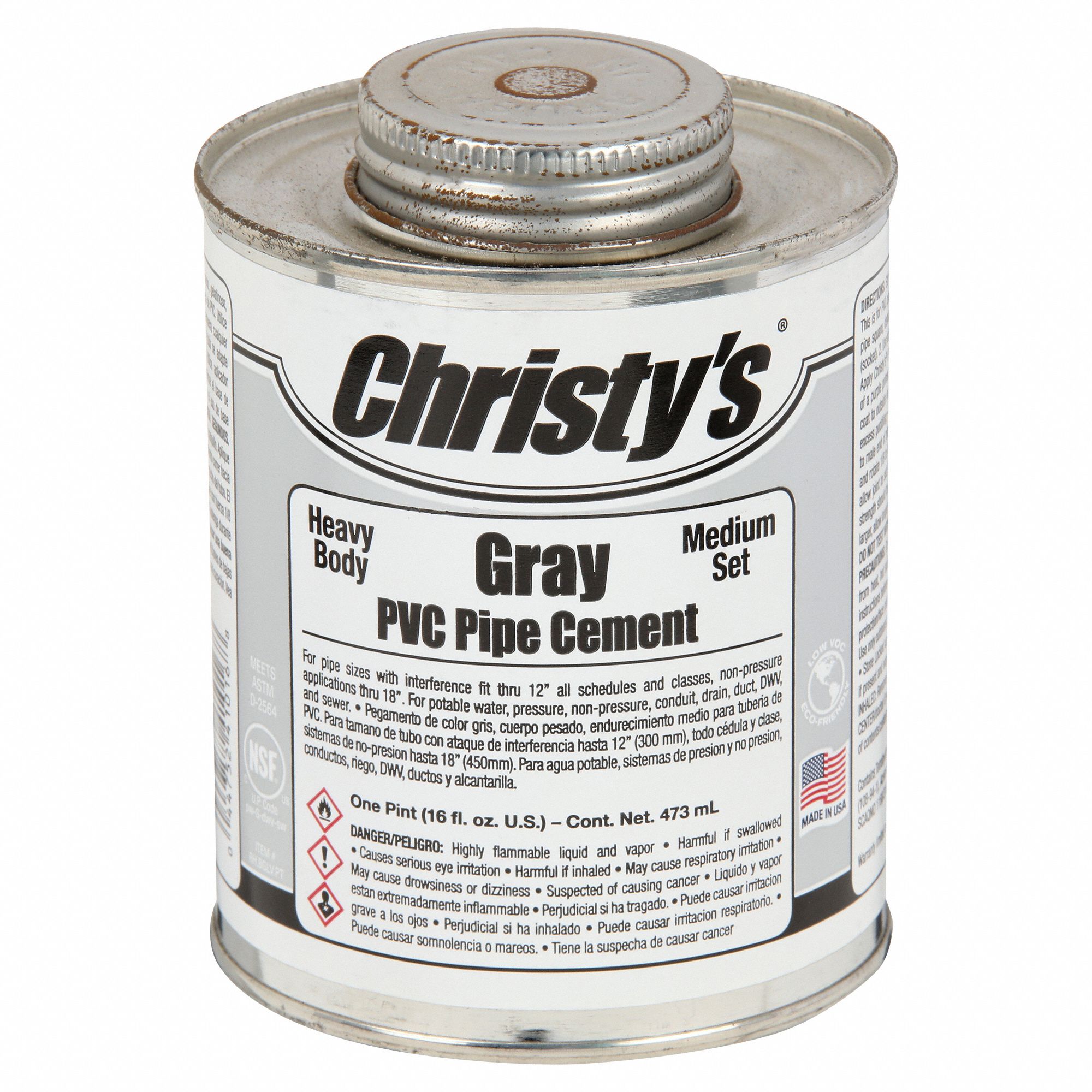 Pipe Cement, Gray, 16 oz.