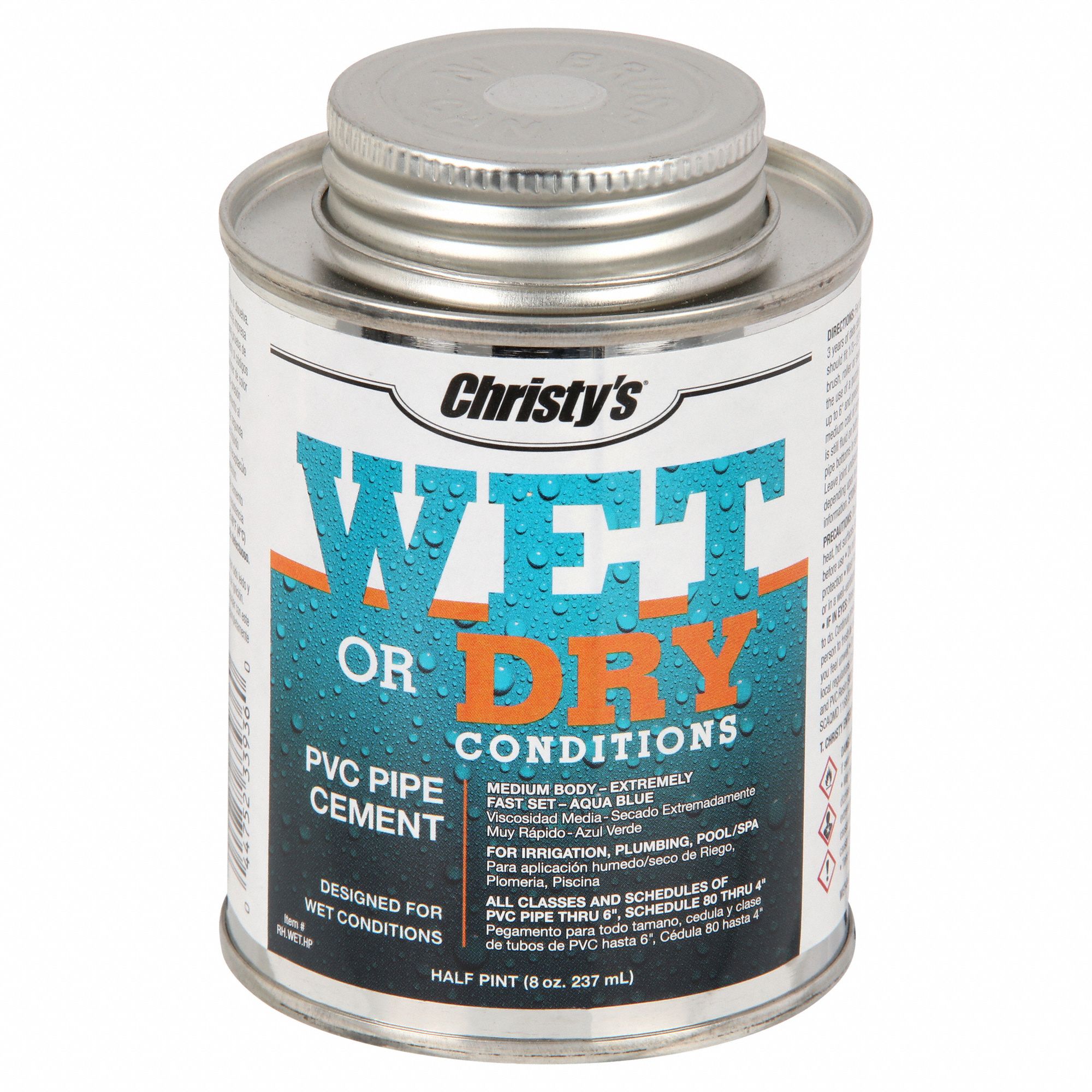 CHRISTY'S, PVC Cement, 8 fl oz, Pipe Cement 53UH71RHWETHP24