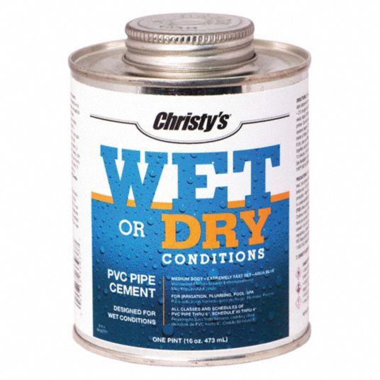 CHRISTY'S, PVC Cement, 16 fl oz, Pipe Cement 53UH72RHWETPT12
