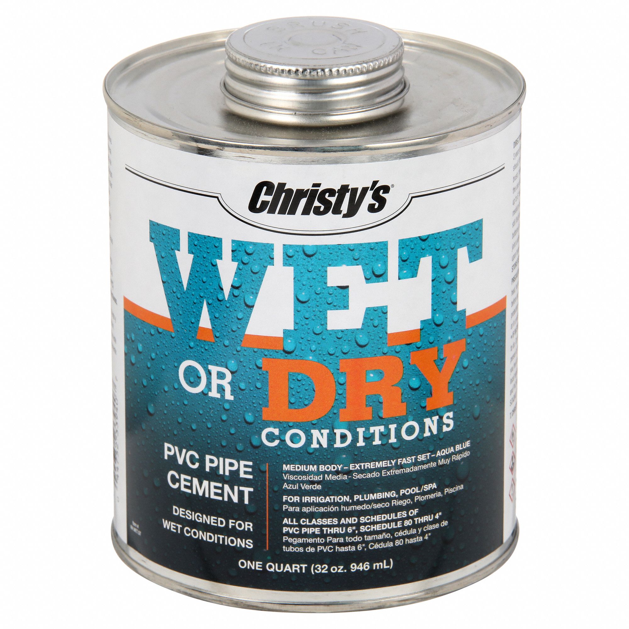 CHRISTY'S, PVC Cement, 32 fl oz, Pipe Cement 53UH73RHWETQT12