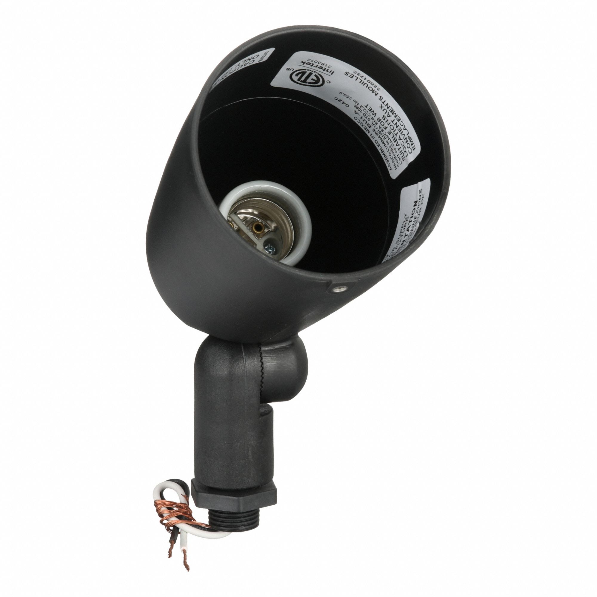 Accent Light: Incandescent, 700 lm, 50 W, 120V AC, Black, 8 1/2 in Overall Lg, 3 7/8 in Overall Wd