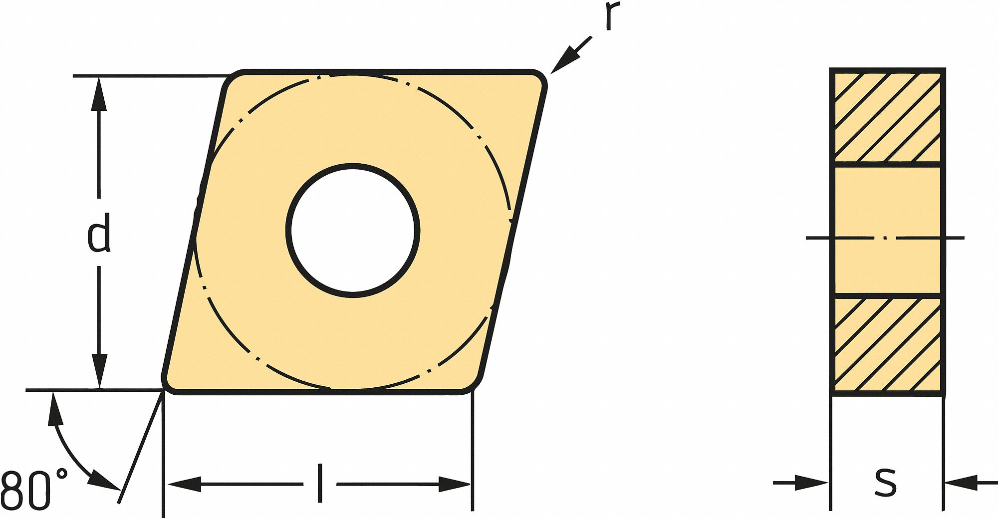 WALTER VALENITE, CNMG Insert, Neutral, Diamond Turning Insert 53UU24