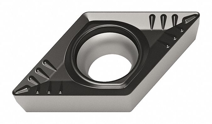 Diamond Turning Insert: DCMT Insert, Neutral, 3/32 in Thick, 1/64 in Corner Radius