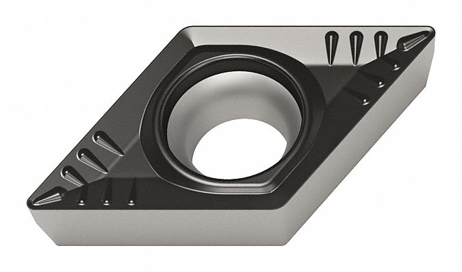 Diamond Turning Insert: DCMT Insert, Neutral, 3/32 in Thick, 1/64 in Corner Radius