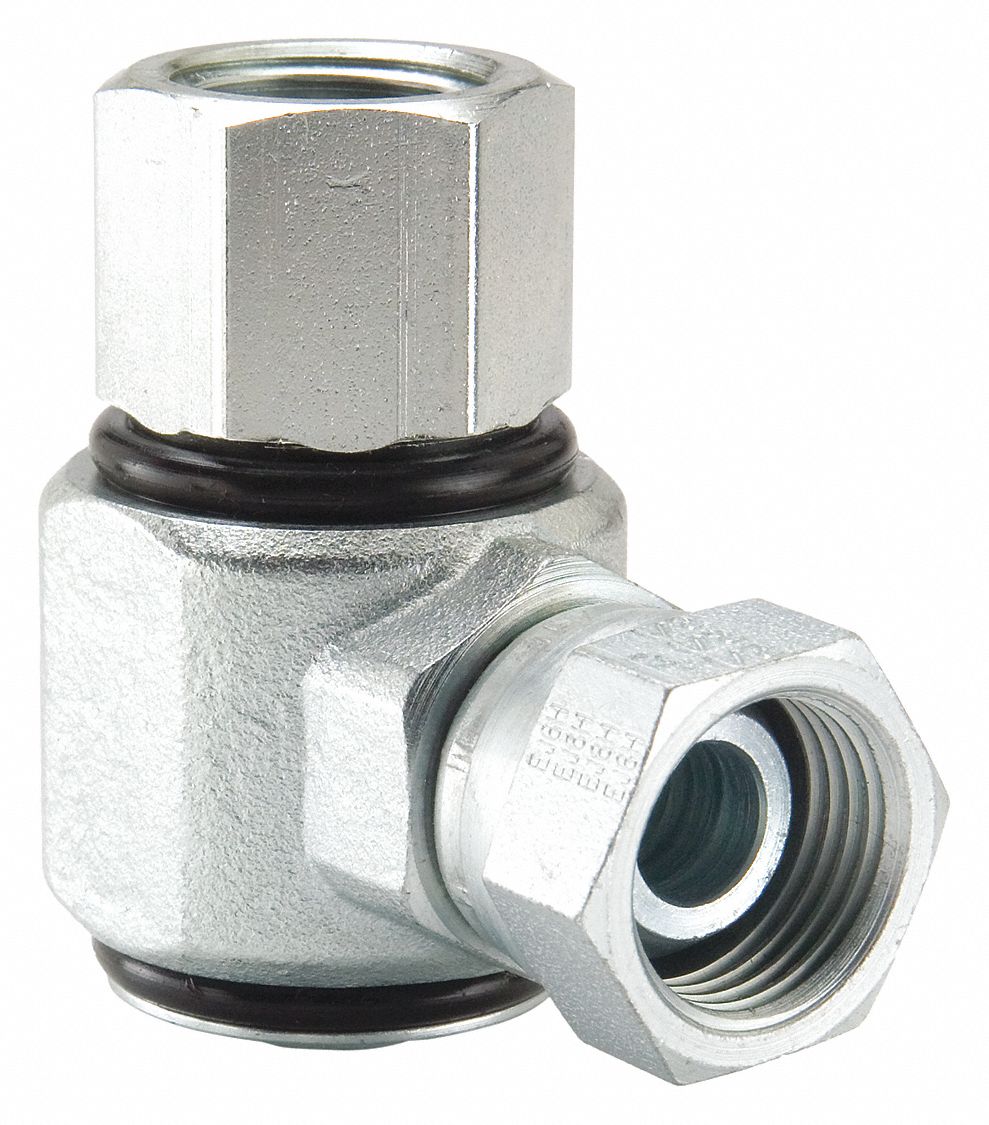 PARKER Hydraulic Swivel Fitting, 1/4"18, Female NPTF, 1/4"18, Female