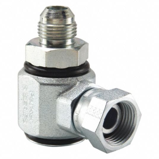 Zinc-Plated Steel, 1/4 in Female NPSM inlet, Hydraulic Swivel Fitting ...