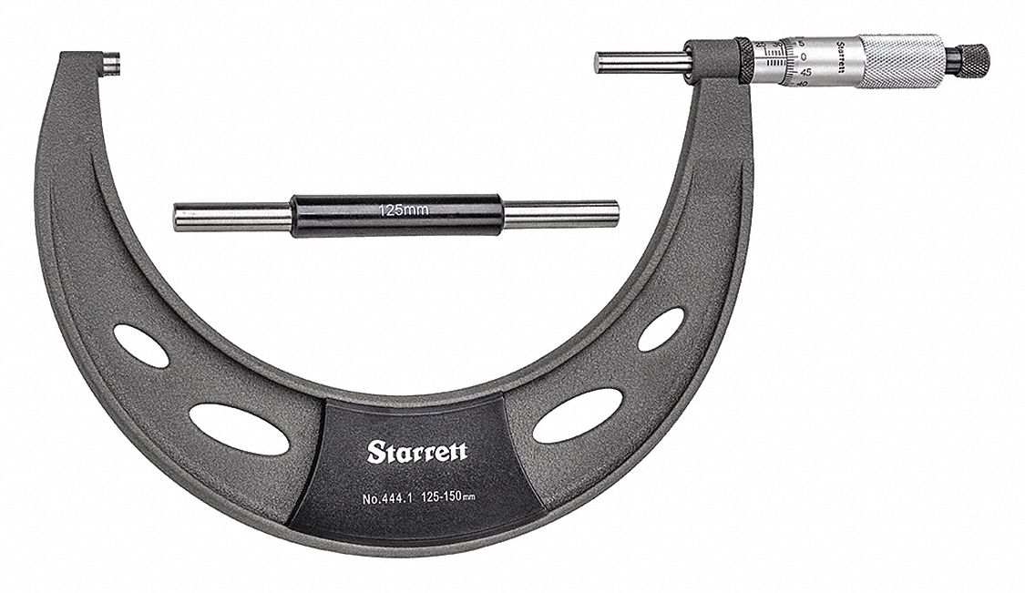 Mechanical Outside Micrometer: 125 mm to 150 mm, Metric, +/-0.002 mm Accuracy