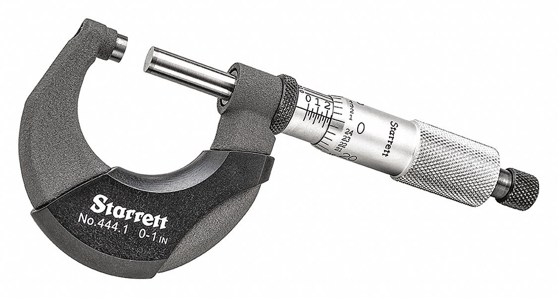 MICROMÈTRE EXTÉRIEUR MÉCANIQUE, PO, GAMME 0 À 1 PO, PRÉCISION +/- 0,001, PLAT