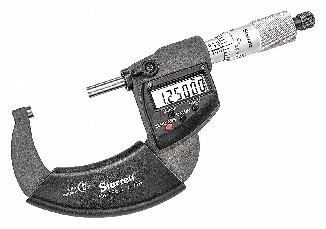 STARRETT Ratchet Thimble Outside Micrometer 53VD19796.1XRL2 Grainger