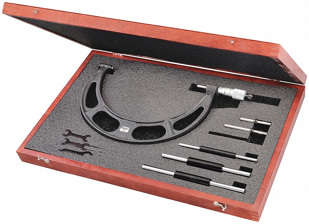 Mechanical Interchangeable-Anvil Outside Micrometer: 6 in to 9 in, Mechanical