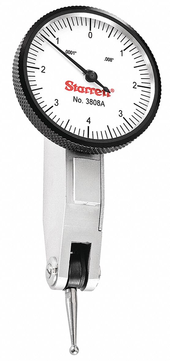 HORIZONTAL DIAL TEST INDICATOR, HORIZONTAL, 0 IN TO 08 IN RANGE, 0-4-0 DIAL READING