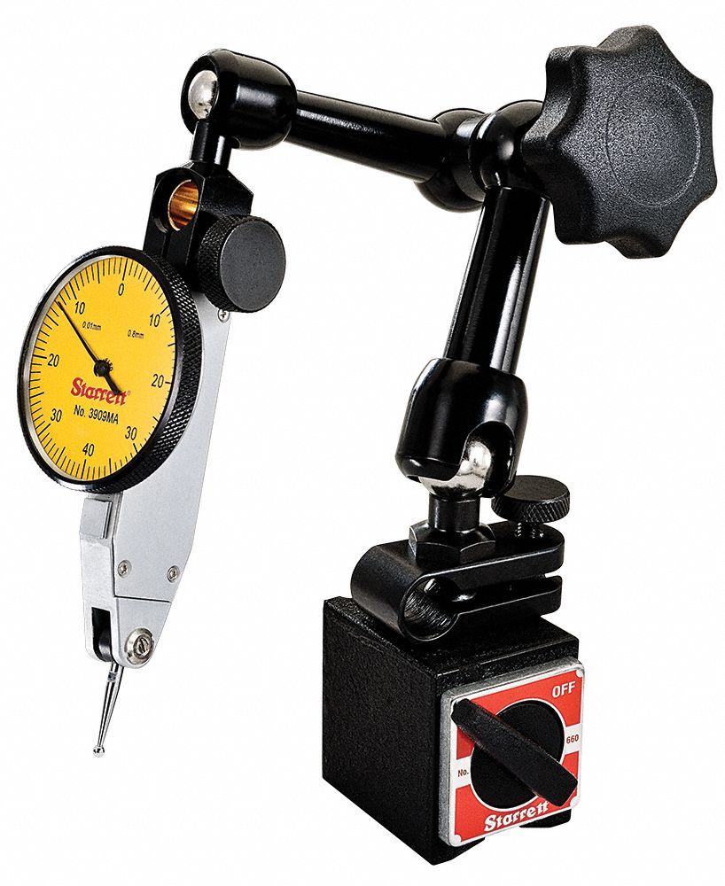 STARRETT Item Horizontal Dial Test Indicator, Test Indicator Style Horizontal, Range 0 mm to 0.8