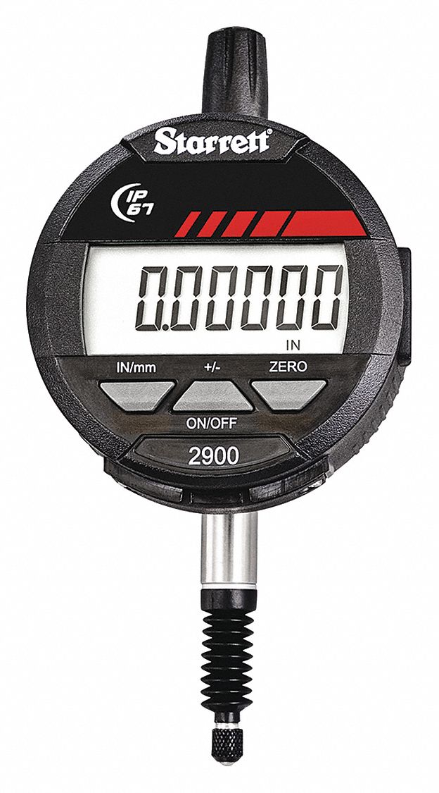 STARRETT Electronic Indicator, 0.5"/12mm Range 53VD7129001 Grainger