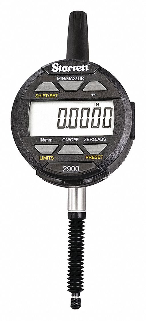 ELECTRONIC INDICATOR, 3 BUTTON, 1 IN RGE, +/-0.0005 IN ACCURACY, 0.0005 IN RES