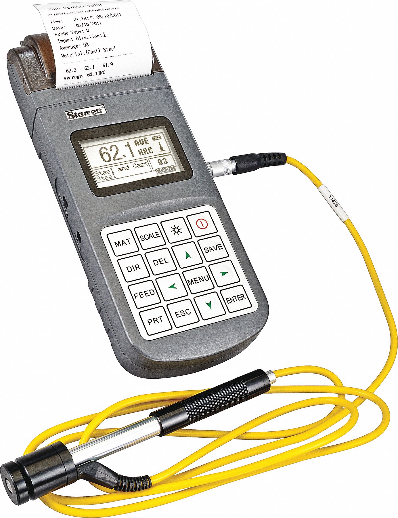 Hardness Tester: Alloys/Steel, +/- 0.5% Accuracy, Ball, 25 HRC Measuring Range - Min, Leeb