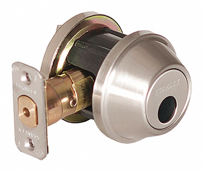 STANLEY Deadbolt Less Cylinder, Cylindrical, Commercial, Healthcare