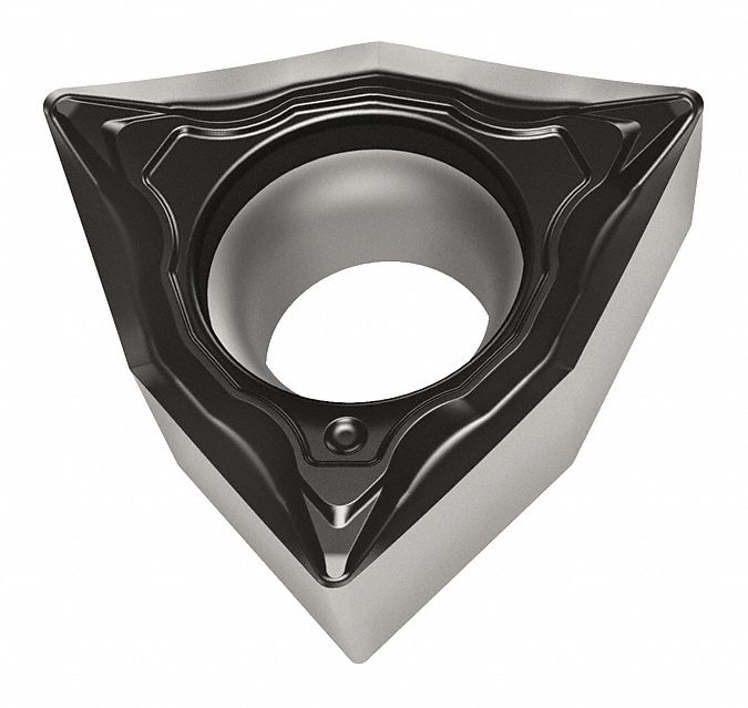 Turning Insert: 3/8 in Inscribed Circle, Neutral, 3.97mm Thick, FP4 Chip-Breaker