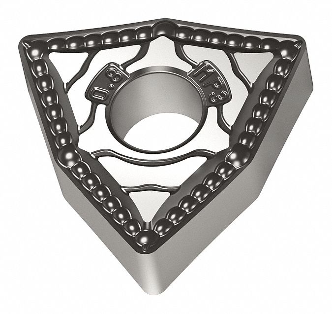 Turning Insert: 1/2 in Inscribed Circle, Neutral, 4.76mm Thick, MP3 Chip-Breaker