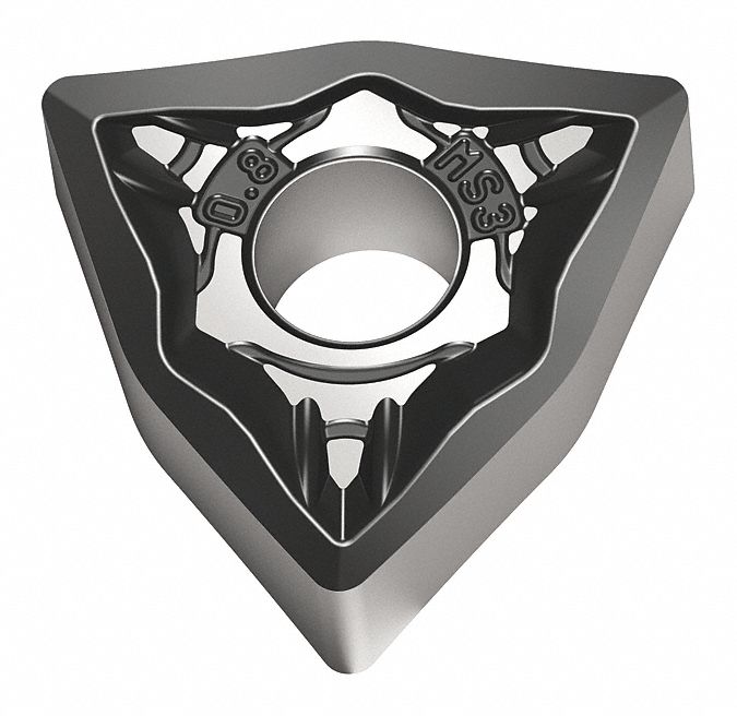 Turning Insert: 1/2 in Inscribed Circle, Neutral, 4.76mm Thick, MS3 Chip-Breaker