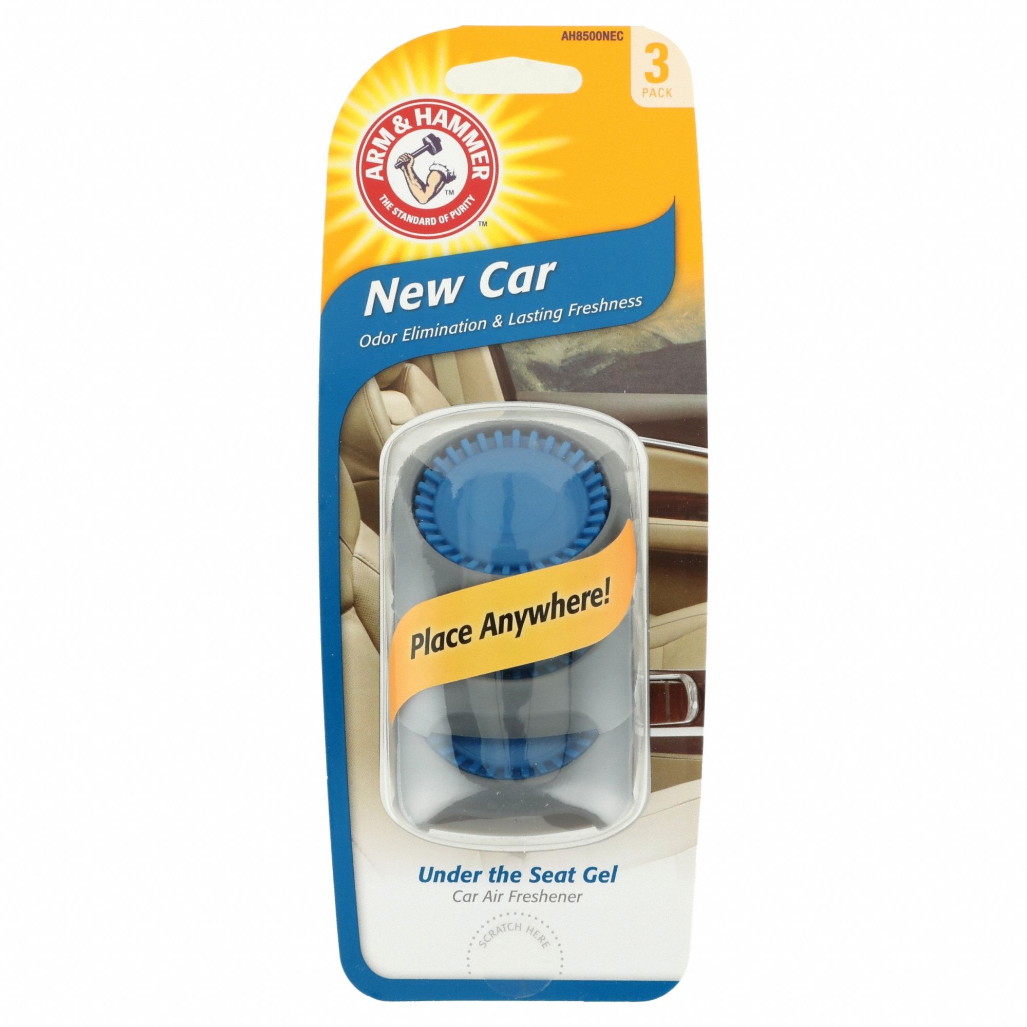 Air Freshener: New Car, Blue, Disc Air Freshener, Solid, Dispenser, 100% VOC Content Wt %