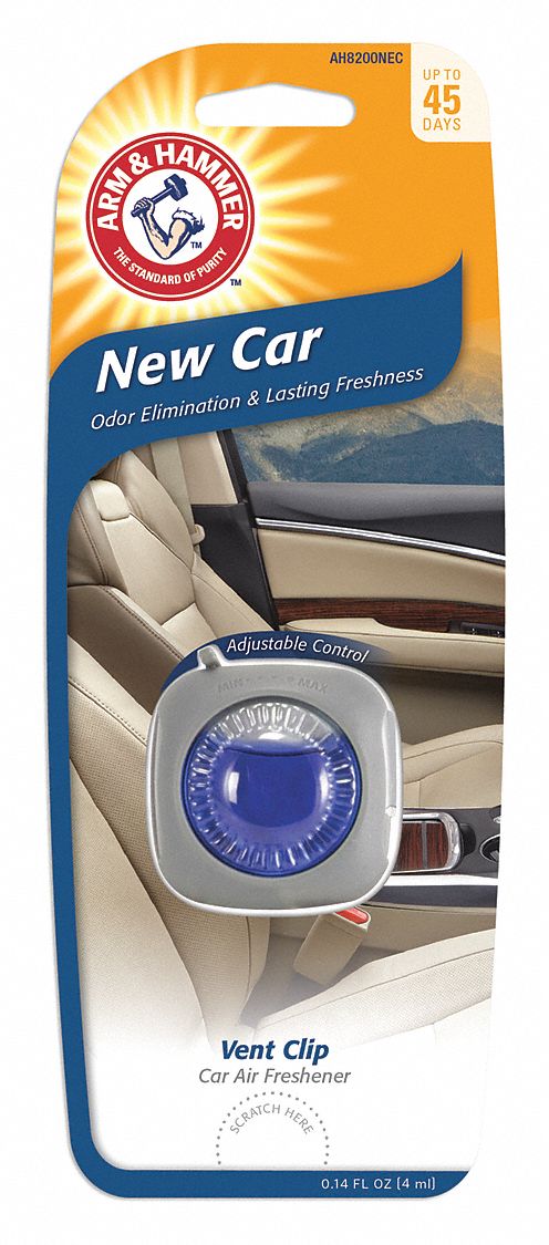 Air Freshener: New Car, Blue, Vent Clip Air Freshener, Liquid, Dispenser