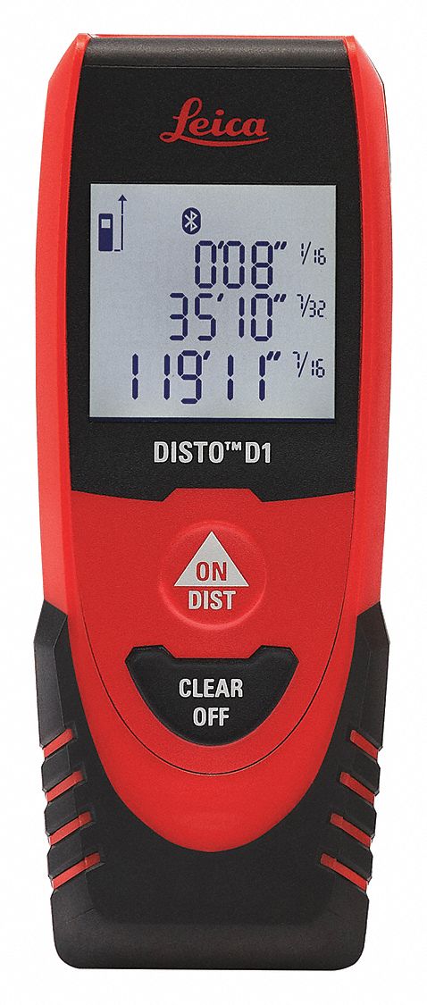Laser Distance Meter: Area Measurement, Inch/Metric, 1/4 m – 40 m, 2 mm, AAA, Bluetooth