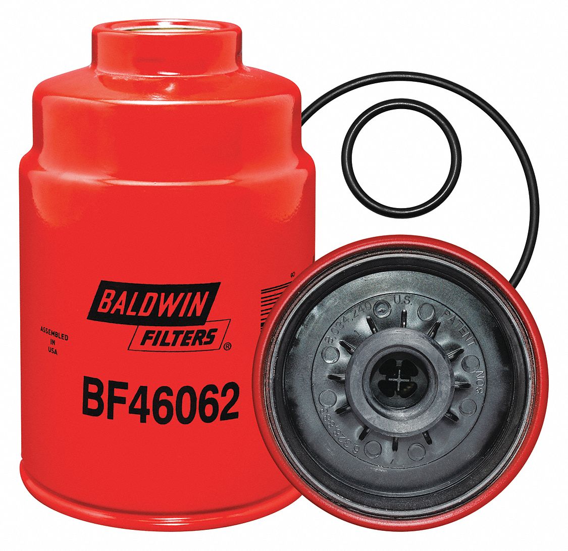 BALDWIN FUEL FILTER, SPIN-ON, 6⅜ IN OVERALL L, 4 1/32 IN