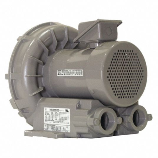 FUJI ELECTRIC Regenerative Blower: 1.4 hp, 59.8 in wc Max Op Pressure, 53  in wc Max Vacuum