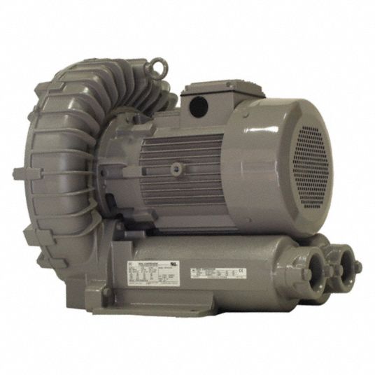 FUJI ELECTRIC Regenerative Blower: 6.7 hp, 129.6 in wc Max Op Pressure, 99  in wc Max Vacuum