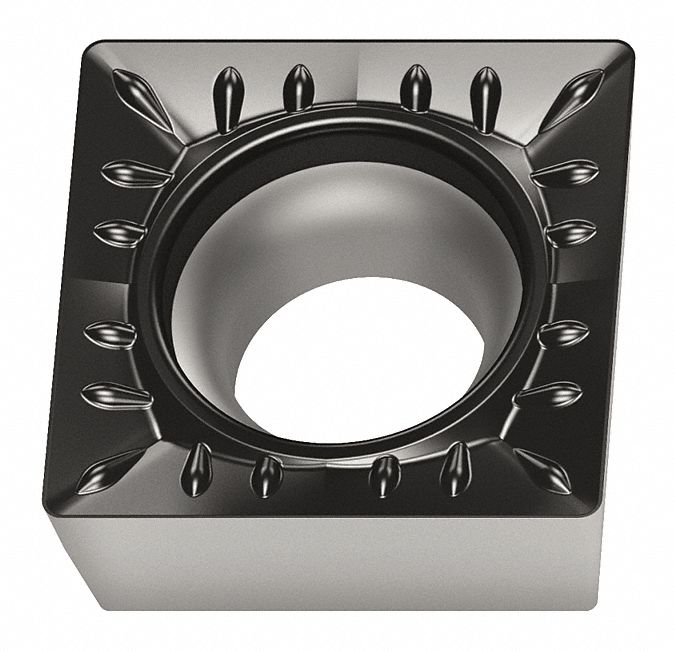 Square Turning Insert: 1/2 in Inscribed Circle, Neutral, 1/32 in Corner Radius