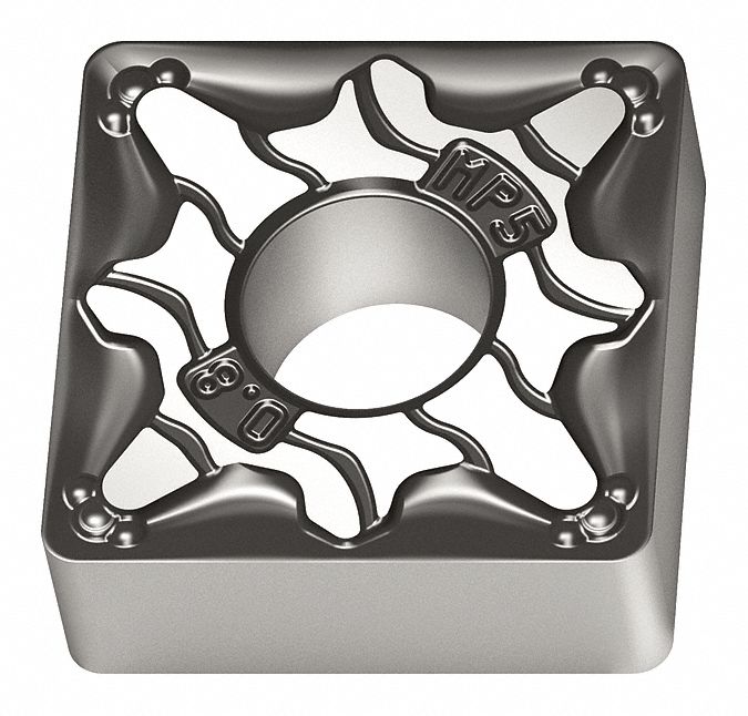 Square Turning Insert: 1/2 in Inscribed Circle, Neutral, 3/64 in Corner Radius