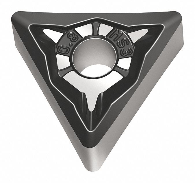 Triangle Turning Insert: 1/2 in Inscribed Circle, Neutral, MS3 Chip-Breaker, TiAlN