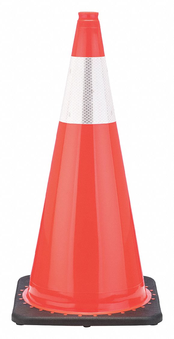 JBC REVOLUTION Traffic Cone, 28 in Cone Height, Orange, PVC 53WN56