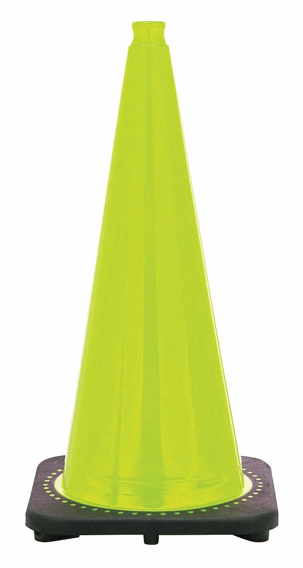 JBC REVOLUTION Traffic Cone, 28 in Cone Height, Lime, PVC - 53WN61 ...