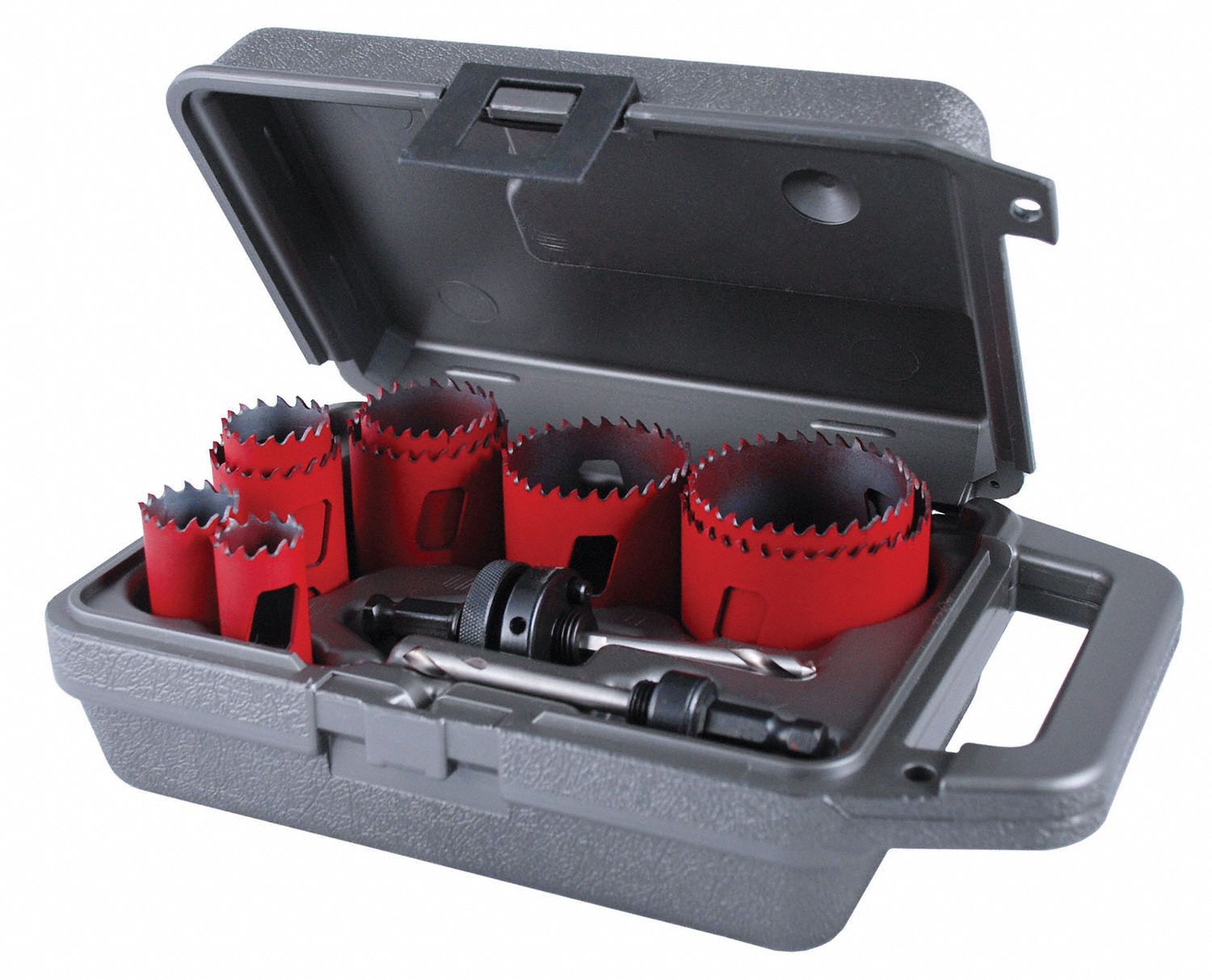 MORSE Hole Saw Kit: 11 Pieces, 3/4 in to 2 1/2 in Saw Size Range, 1 7/8 ...