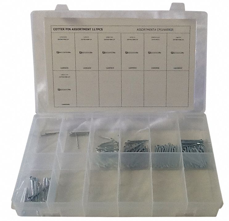Pin Assortment Low Carbon Steel 117 pcs.