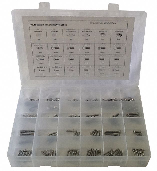 Fastener Assort Phillips 252pcs Steel