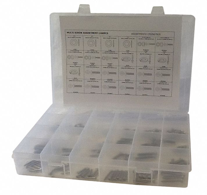 Fastener Assort Phillips/Slotted 1180pcs