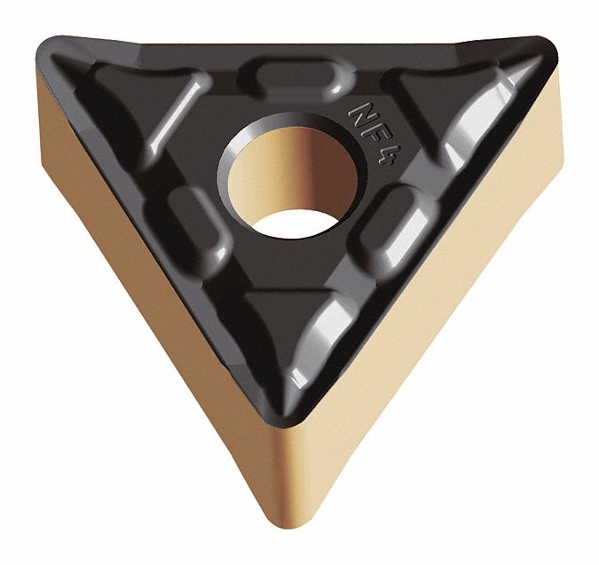 Triangle Turning Insert: 3/8 in Inscribed Circle, Neutral, NF4 Chip-Breaker, WSM10