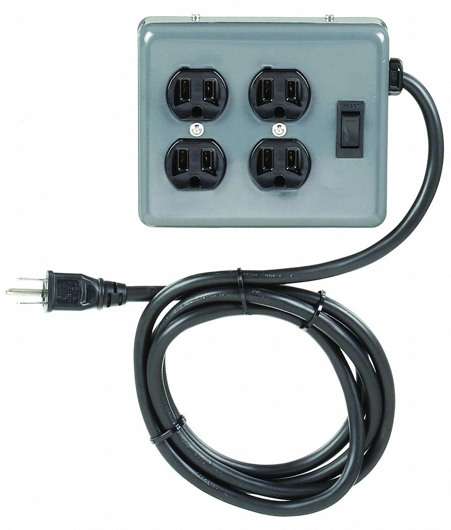POWER FIRST, 4 Outlets, 6 ft Cord Lg, Outlet Strip - 53XH88|53XH88 ...