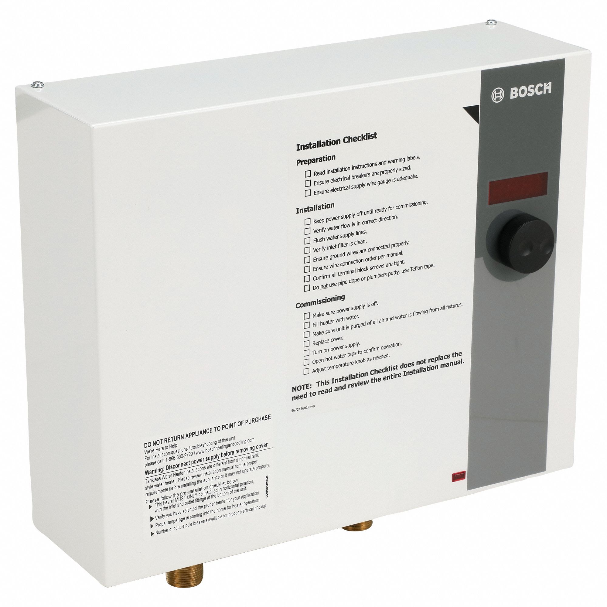BOSCH, Indoor, 28,850 W, Electric Tankless Water Heater - 53XL96|WH27 -  Grainger