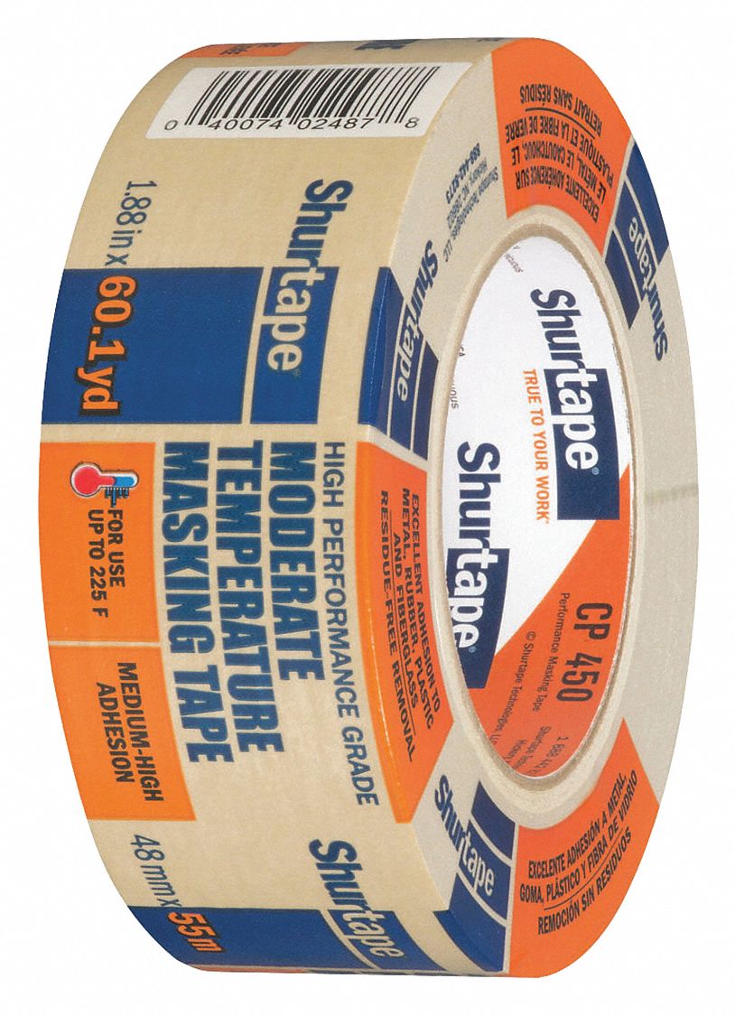 Shurtape Paper Masking Tape, Rubber Tape Adhesive, 6.90 mil Thick, 48mm X 55m, eBay