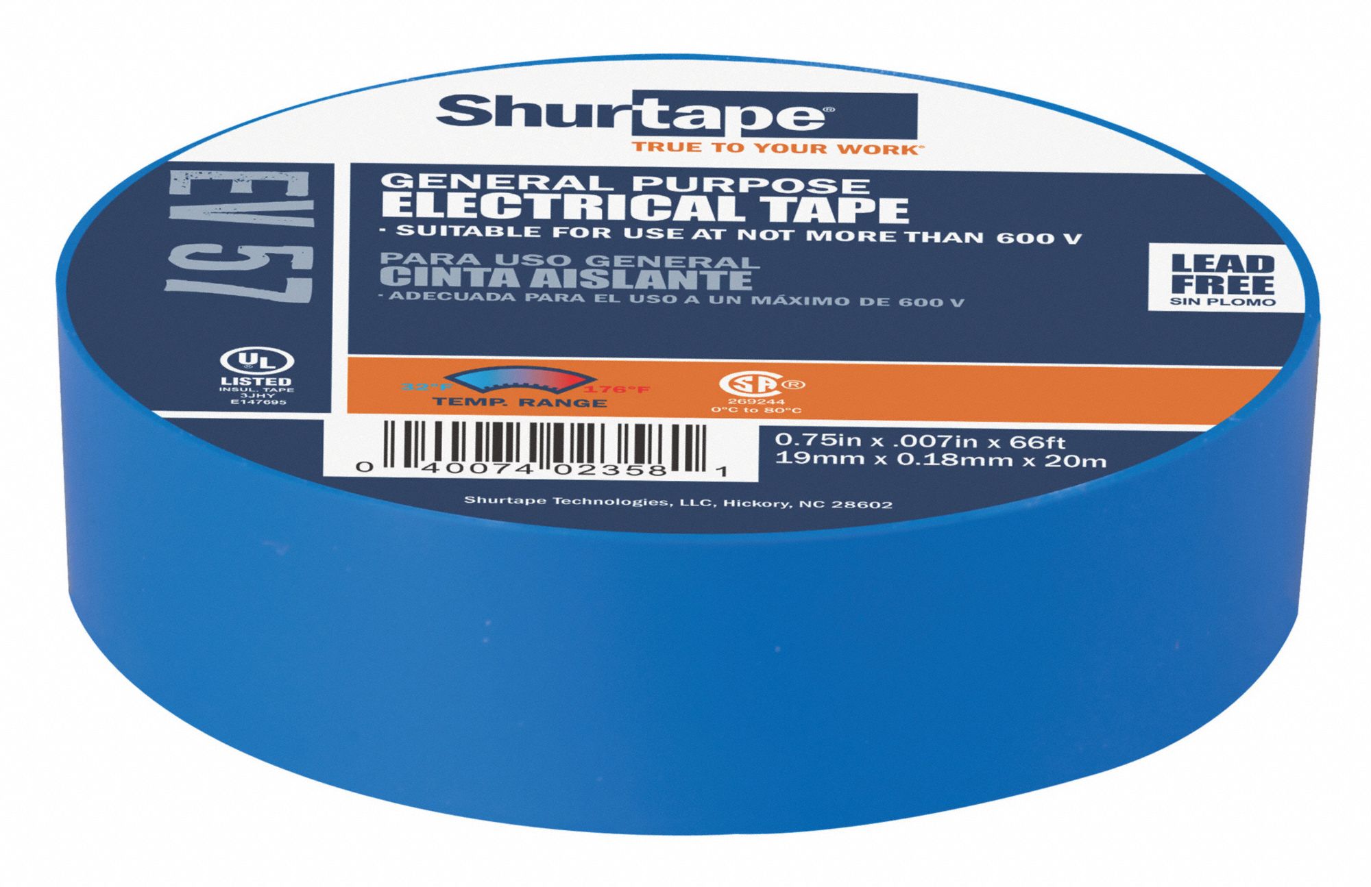 Gen Purpose, SHURTAPE, Insulating Electrical Tape 53XM08EV 057